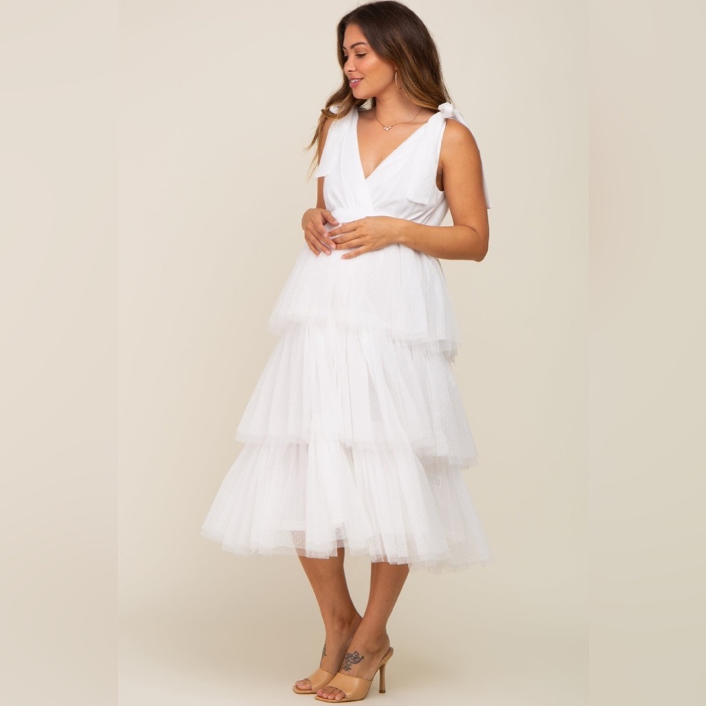 Pinkblush tulle tutu tiered midi dress nwot - Picture 4 of 6